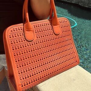 Orange Textured Handbag